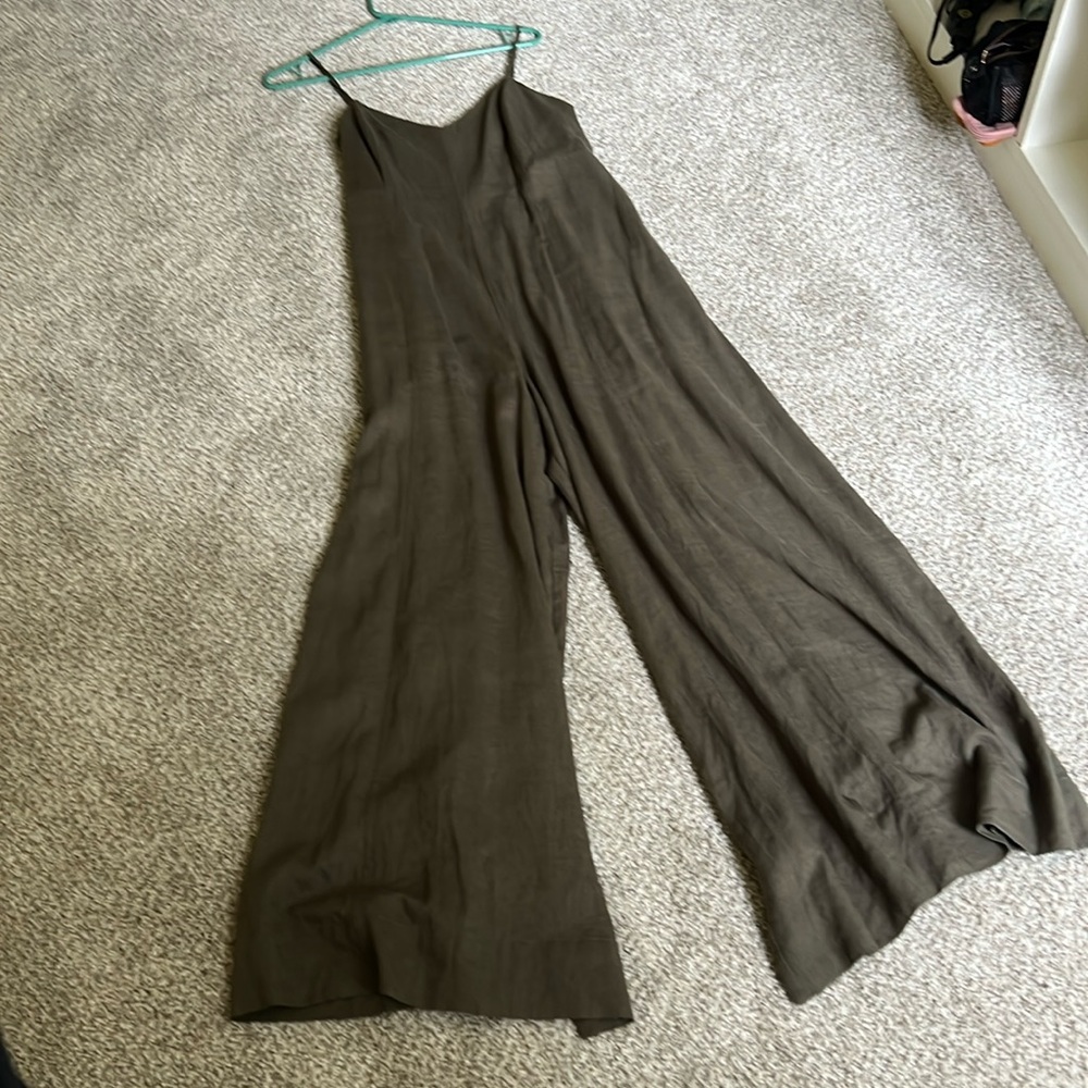 Express olive green wide legged jumpsuit